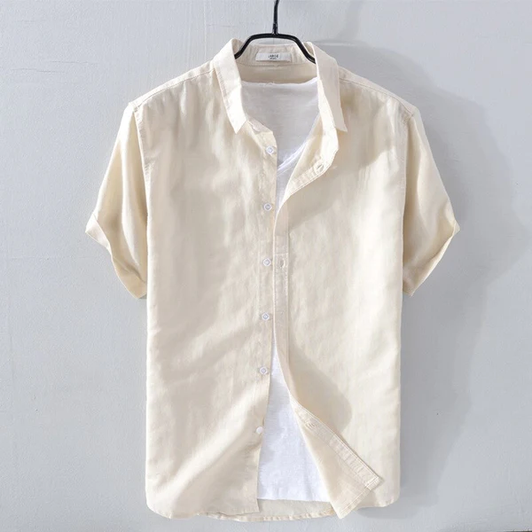 Cove Cotton-Linen Short-Sleeve Shirt - Off white