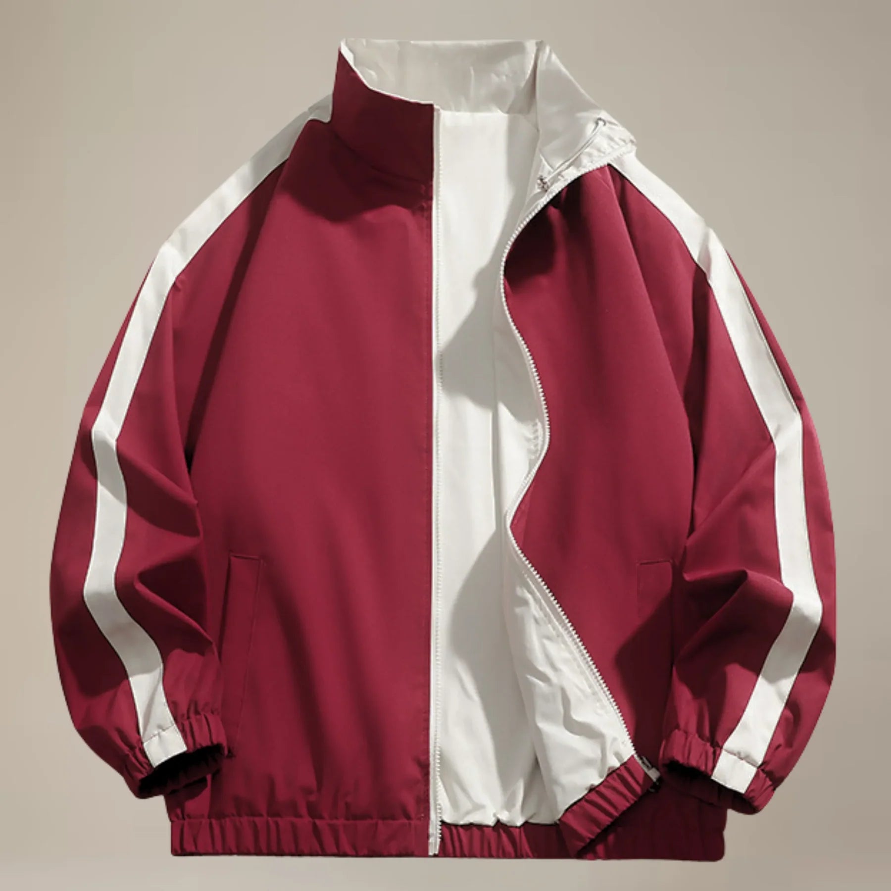 Redwood Reversible Track Jacket - Burgundy/White