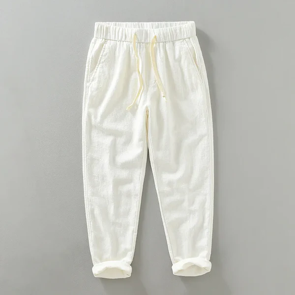 Breeze Linen Drawstring Pants - Off-White