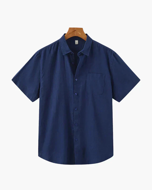 Breeze Linen Short Sleeve Shirt - Blue