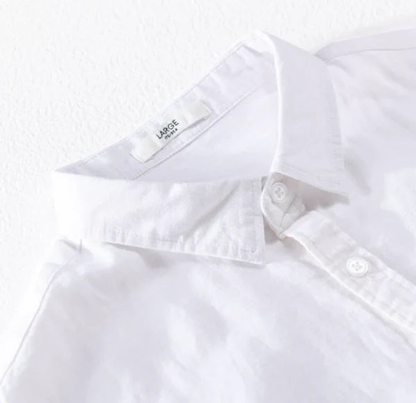 Harbor Linen Duo - White Linen Shirt + Navy Blue Linen Pants Set
