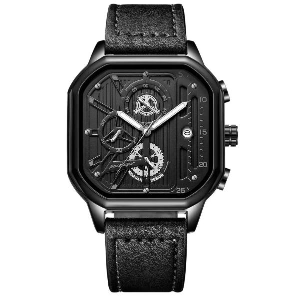 Apex Square Chronograph Watch - Black