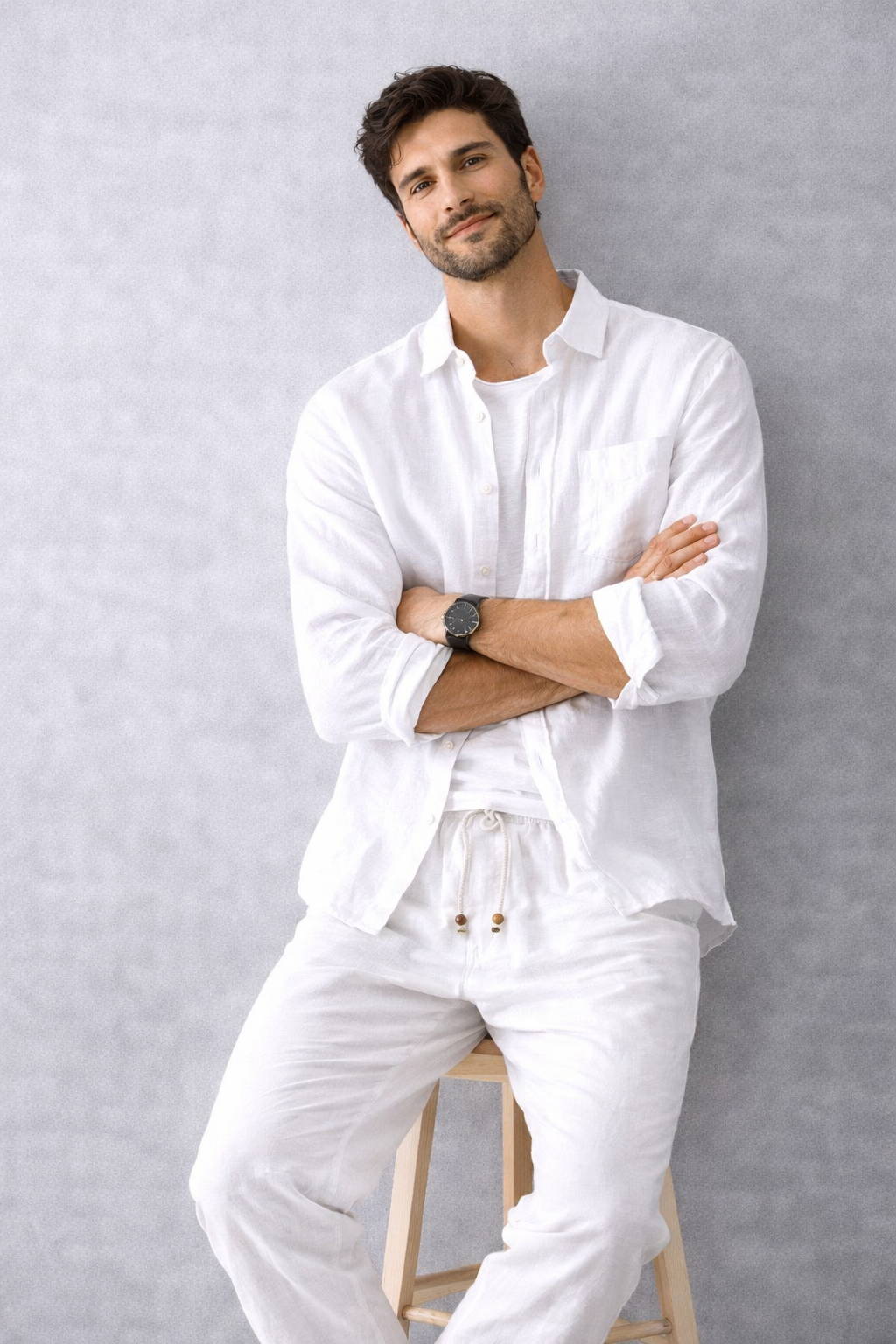 Harbor Linen Long-Sleeve Shirt - White