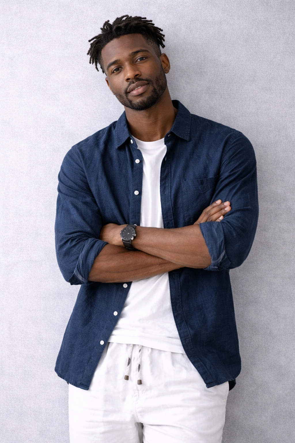 Coastal Linen Short-Sleeve Shirt - Midnight Navy