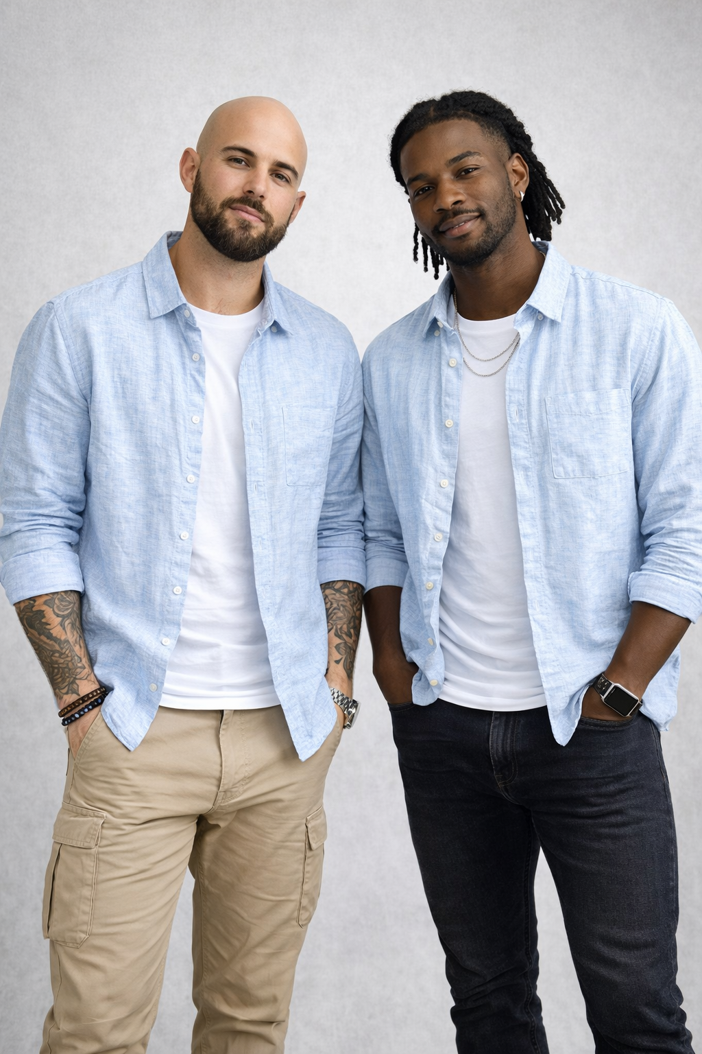 Harbor Linen Long-Sleeve Shirt - Ice Blue