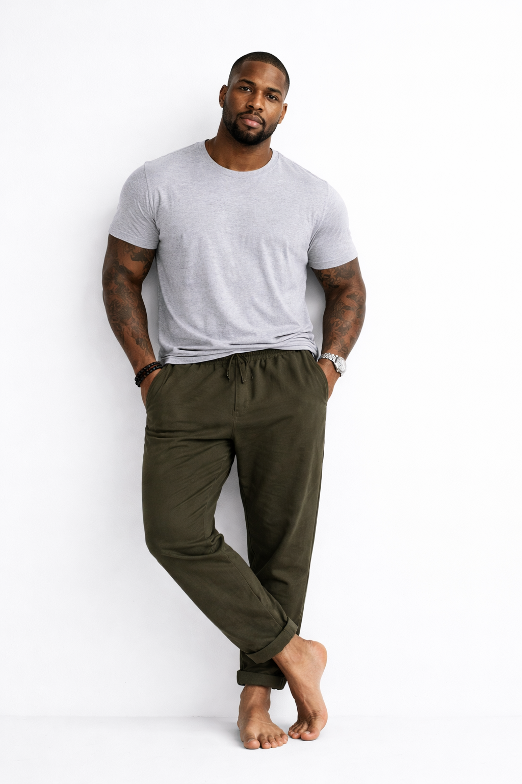 Urban Blend Drawstring Pants - Green