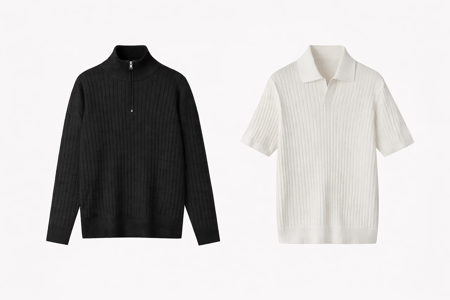 Essential Knit Combo (Half-Zip & Polo)