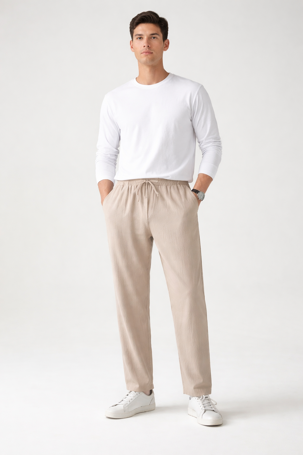 Linen Ease Pants – Beige