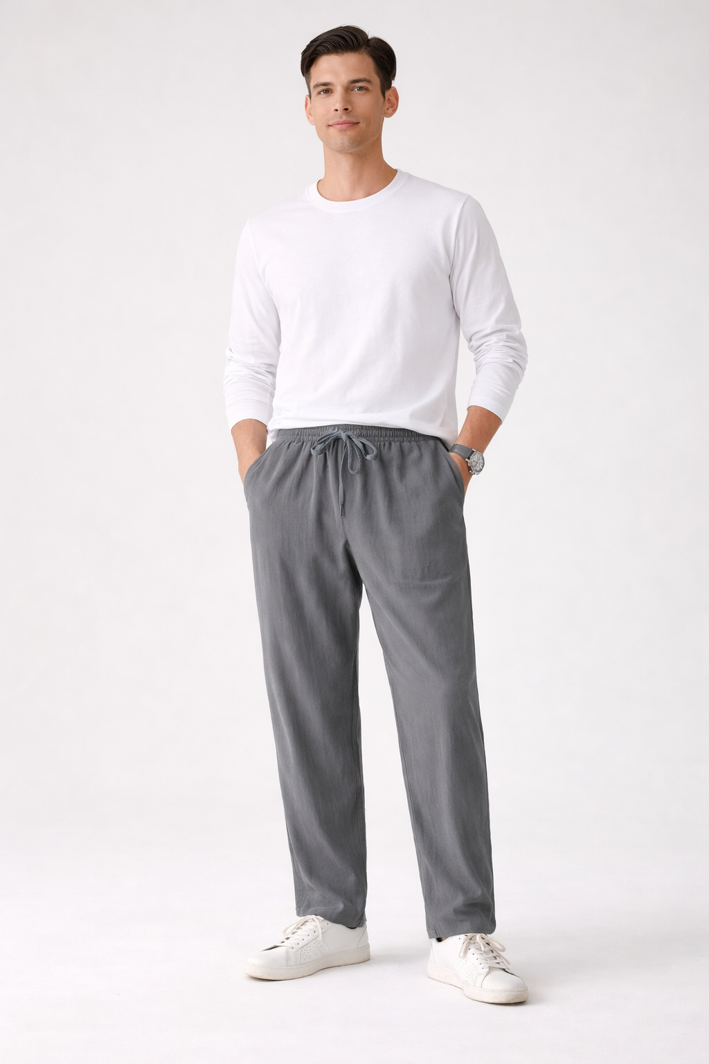 Linen Ease Pants – Gray