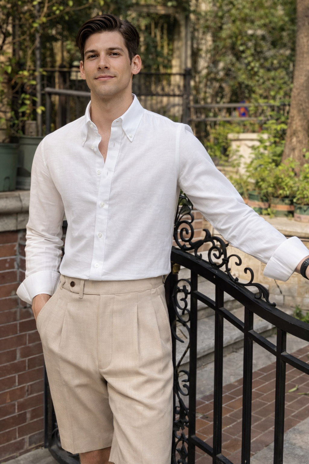 Capri Linen Button-Down - WHITE