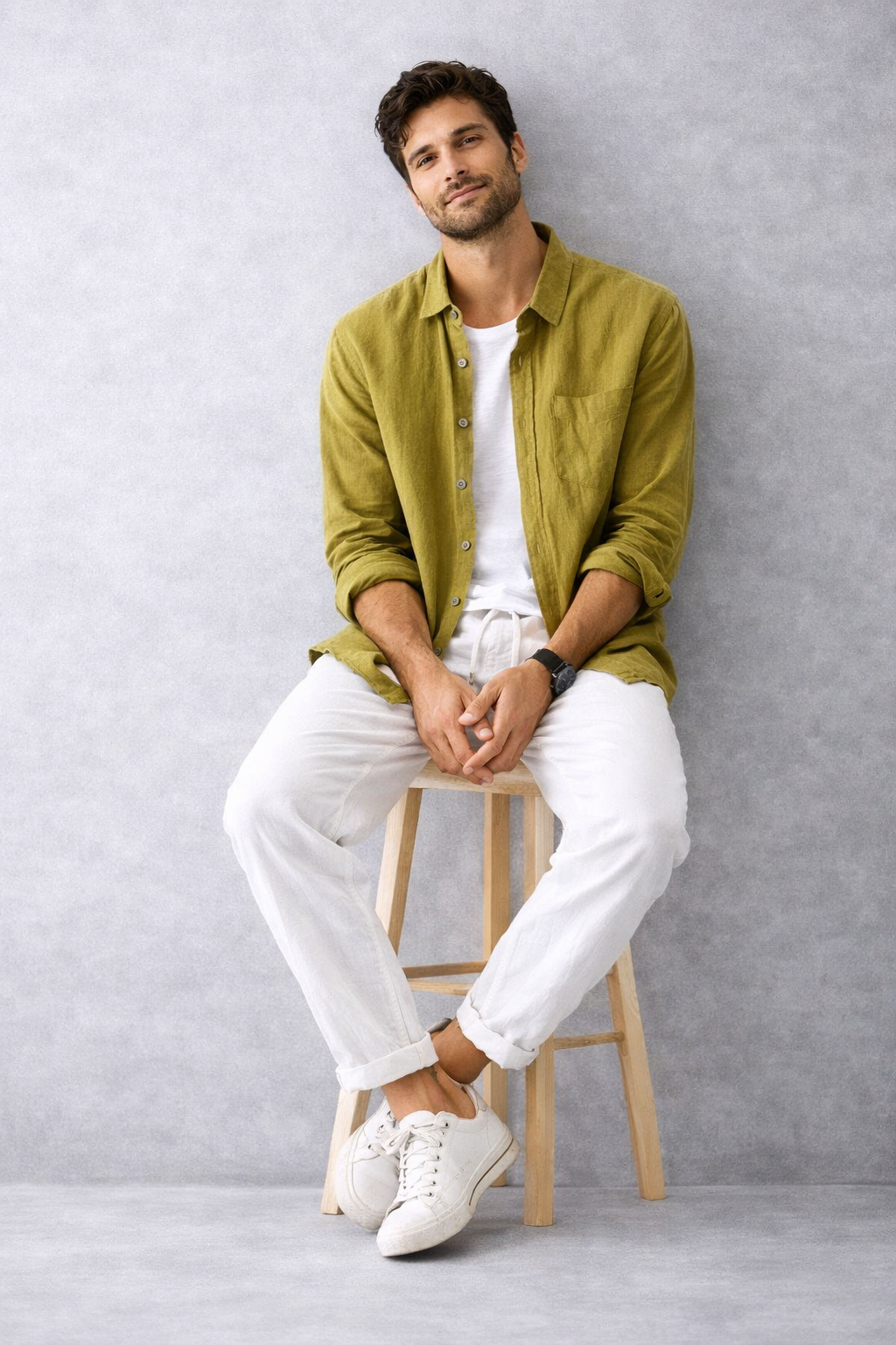 Harbor Linen Long-Sleeve Shirt - Green