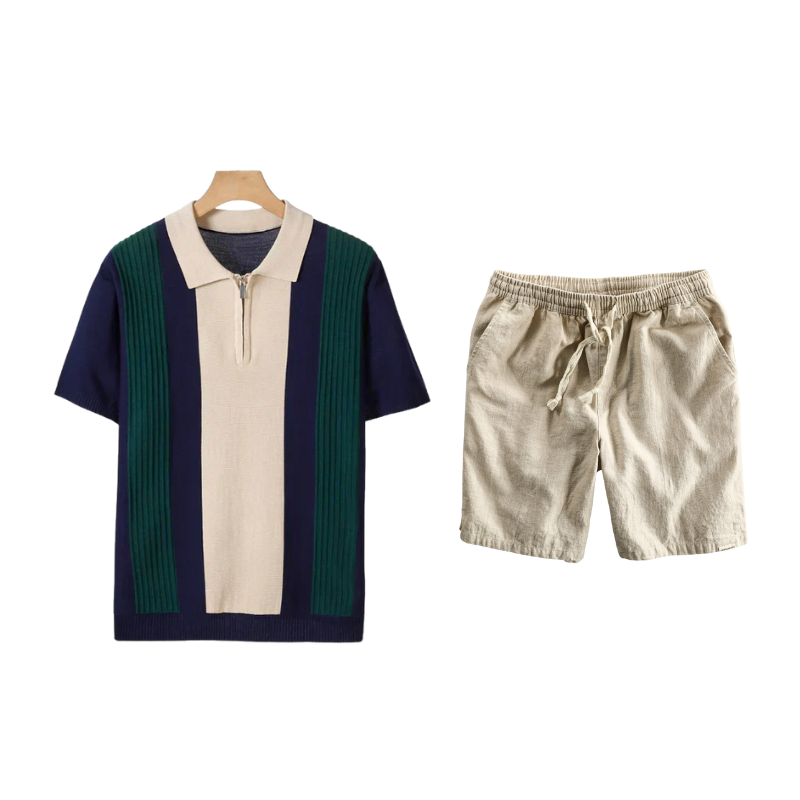 Tivoli Half-Zip Polo Set - Navy