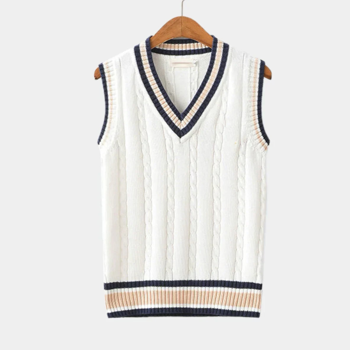 Oxford Cricket Knit Vest - WHITE