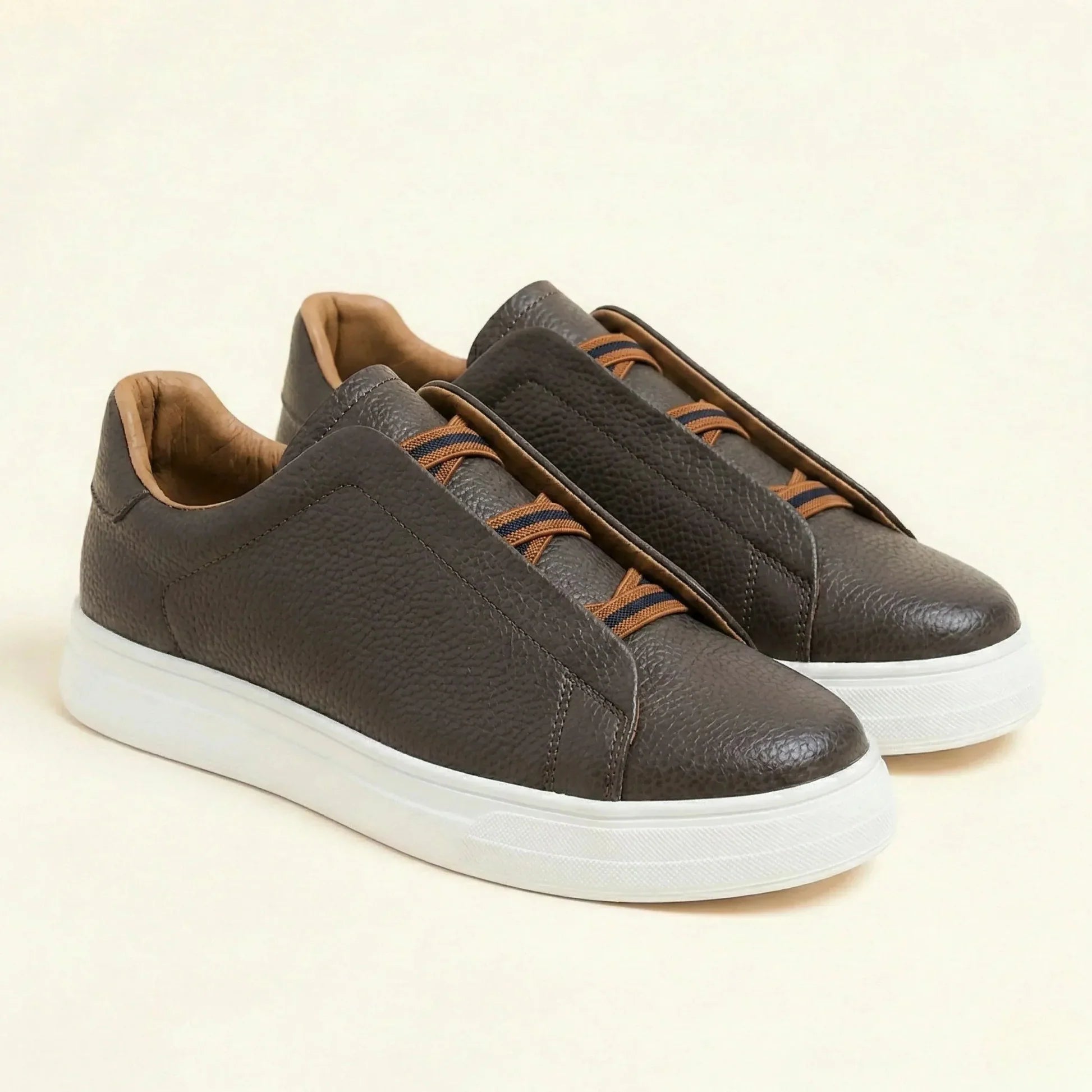 Ridgeway Leather Slip-On Sneakers - Brown