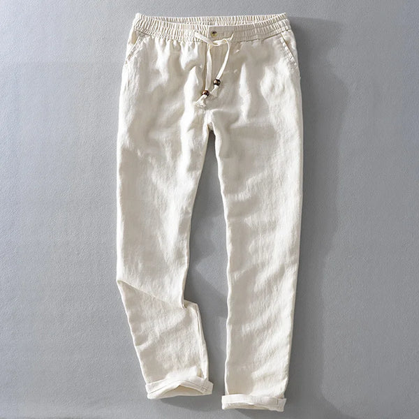 Breeze Linen Drawstring Pants/Natural White