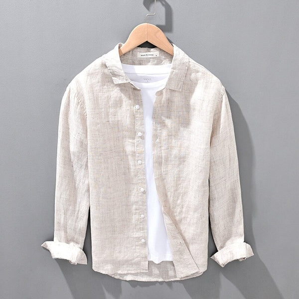 Harbor Linen Long-Sleeve Shirt - Beige