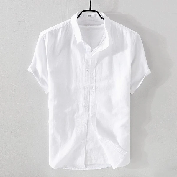 Cove Cotton-Linen Short-Sleeve Shirt - White
