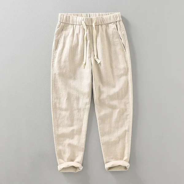 Breeze Linen Drawstring Pants - Khaki