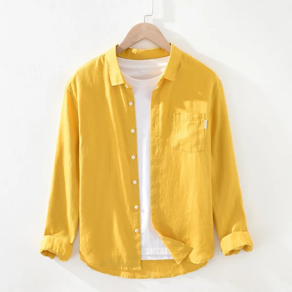 Harbor Linen Long-Sleeve Shirt - Sunflower Yellow