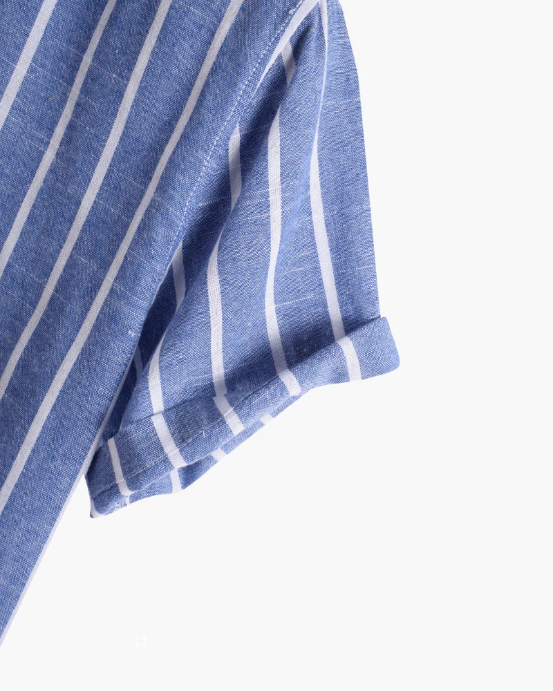 Linen Stripe Shirt – Blue