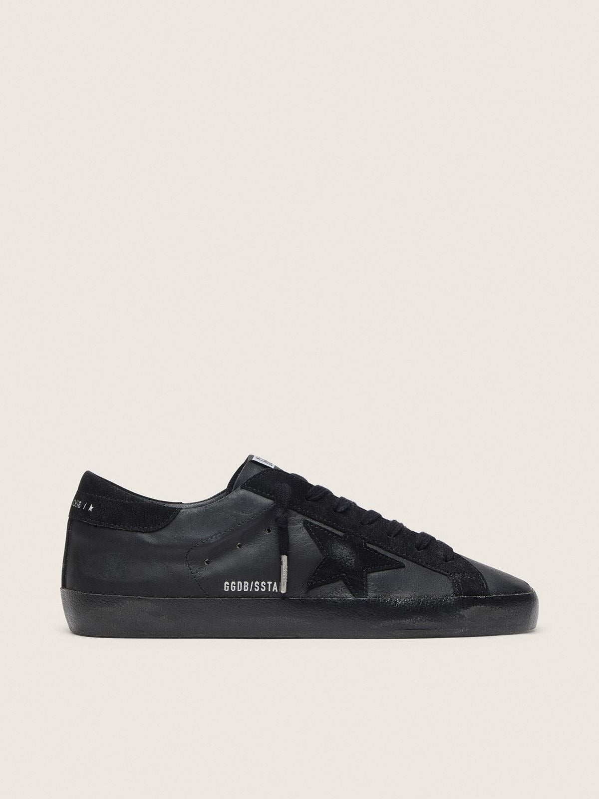 Super-Star Nappa Leather Suede Sneakers - Black - main view