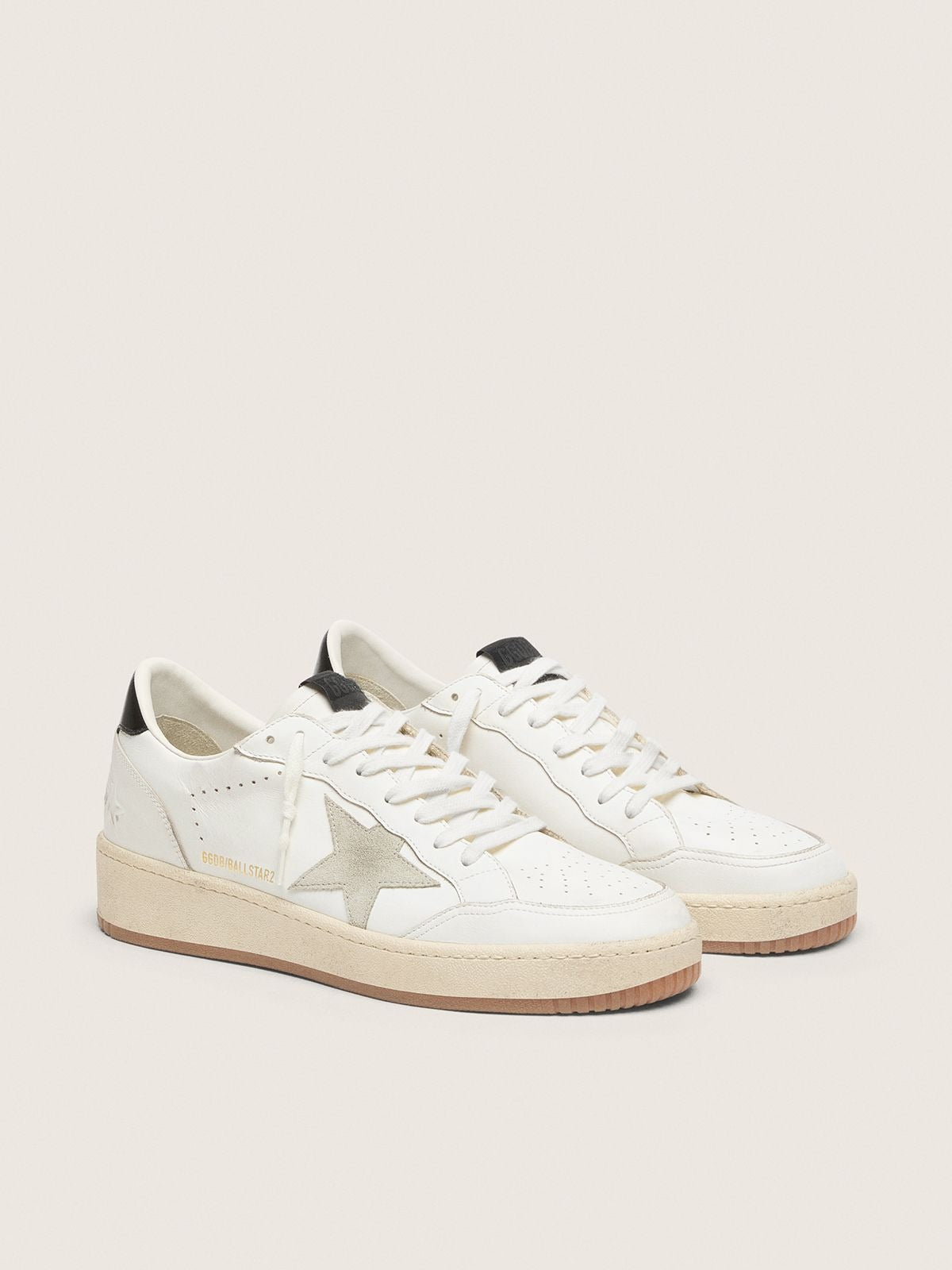 Ball Star Suede Leather Sneakers - Ice Gray/Black - detail view