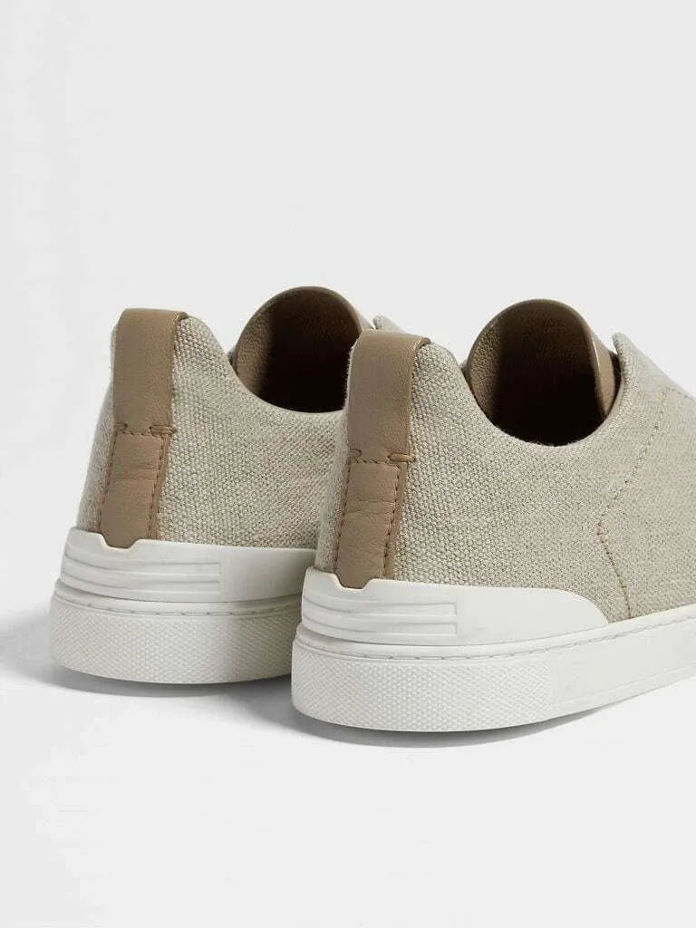 Triple Stitch Canvas Sneakers – Sand