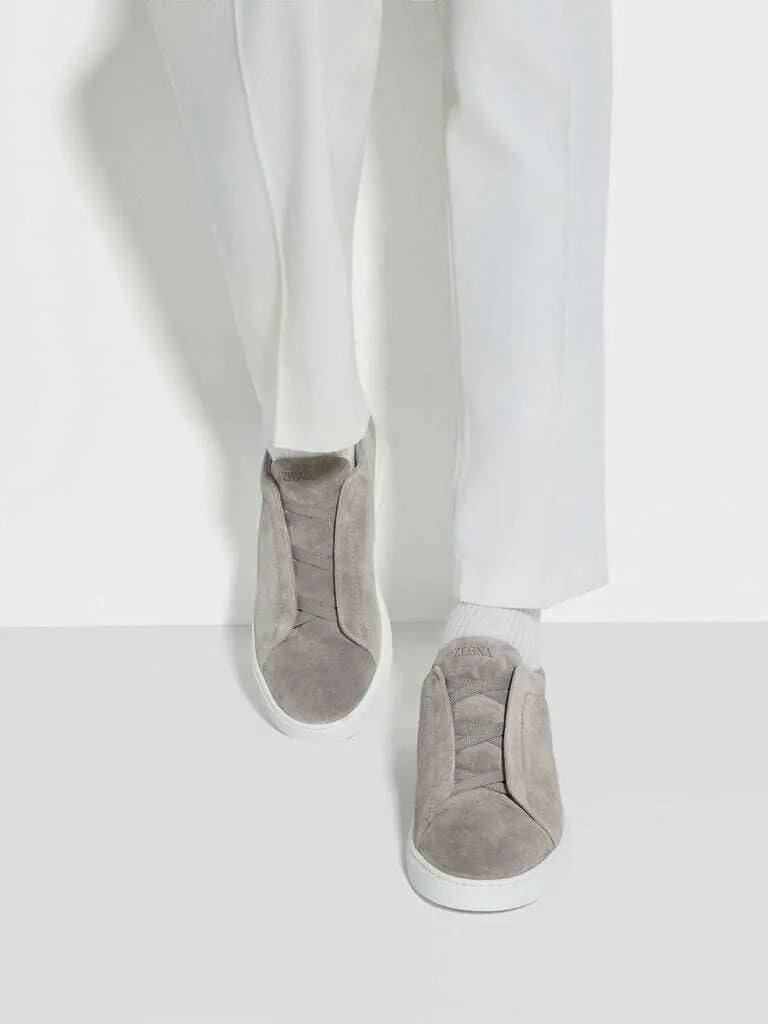 Triple Stitch Grey Suede Sneakers