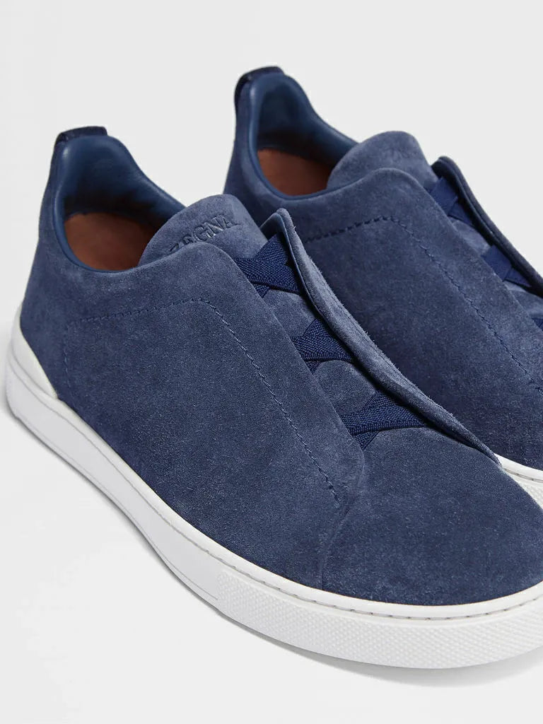 Triple Stitch Navy Suede Sneakers