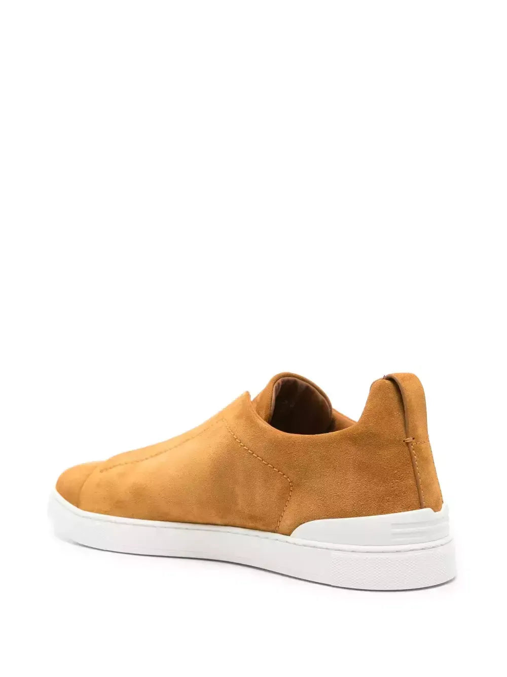 Triple Stitch Suede Sneakers – Mustard