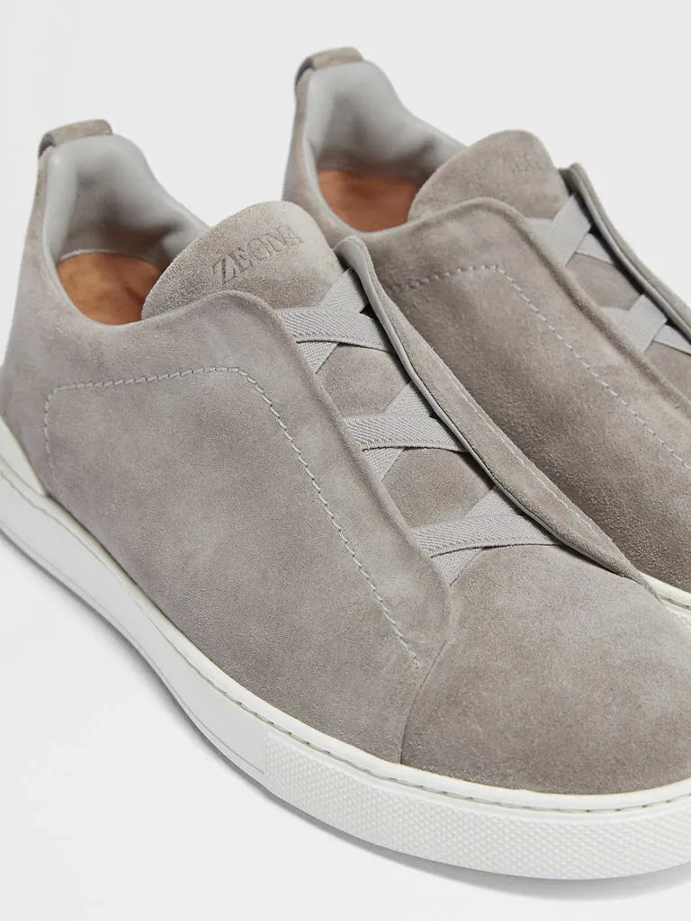 Triple Stitch Grey Suede Sneakers