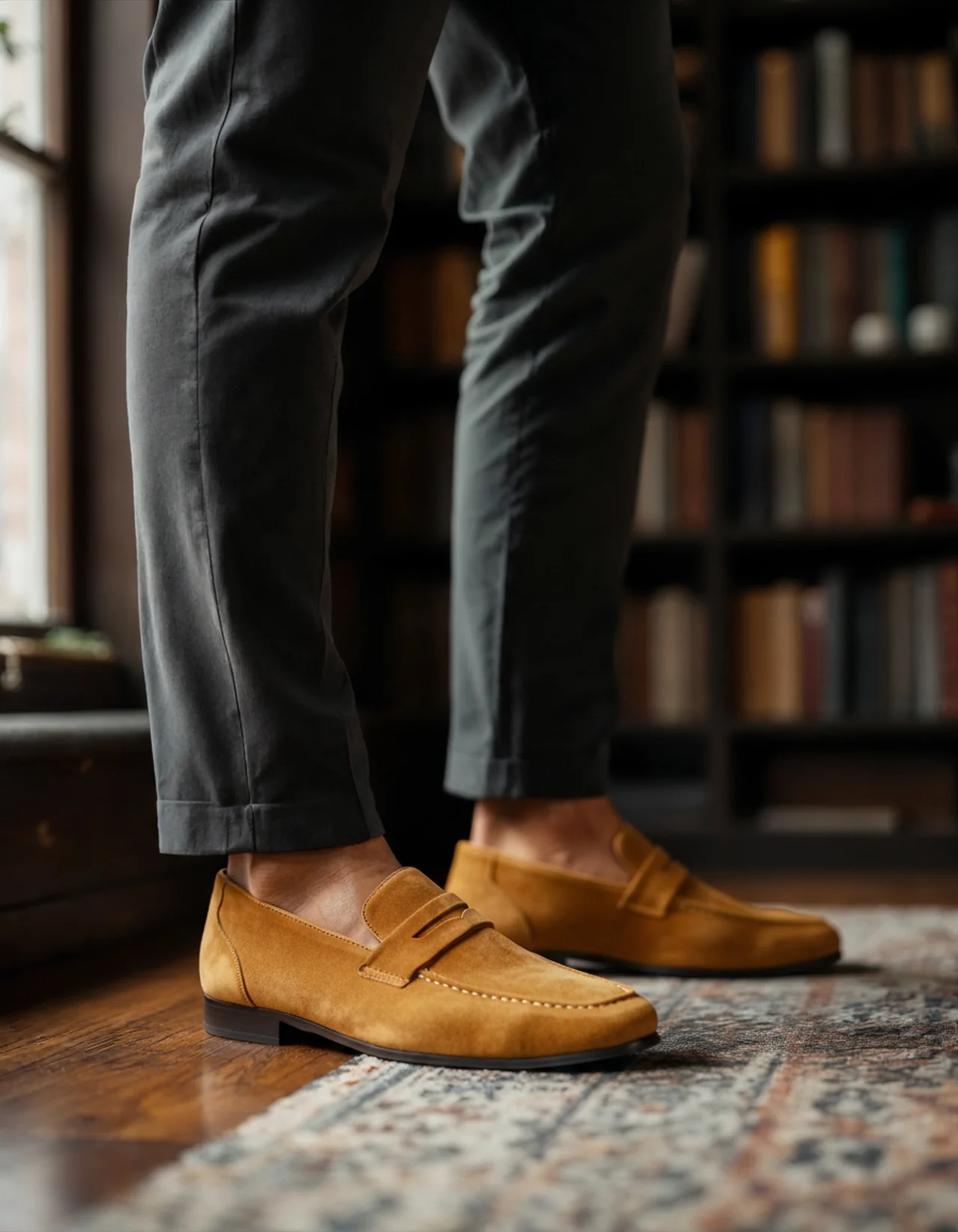 Suede Classic Loafers – Caramel