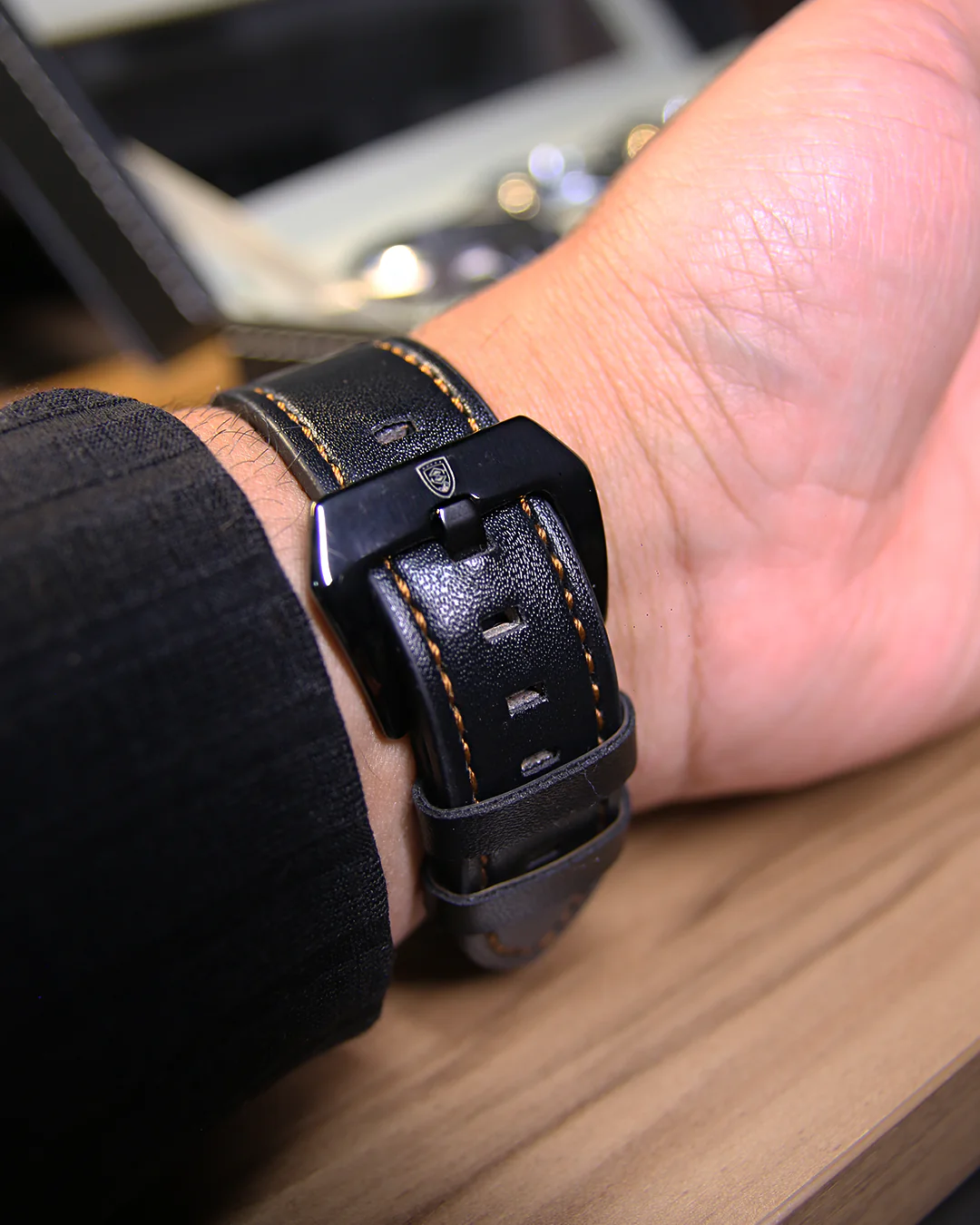 Apex Square Chronograph Watch - Black