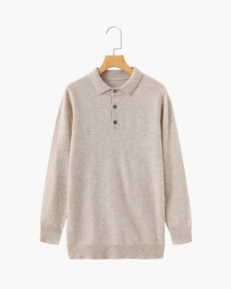 Cashmere Polo Sweater - Beige
