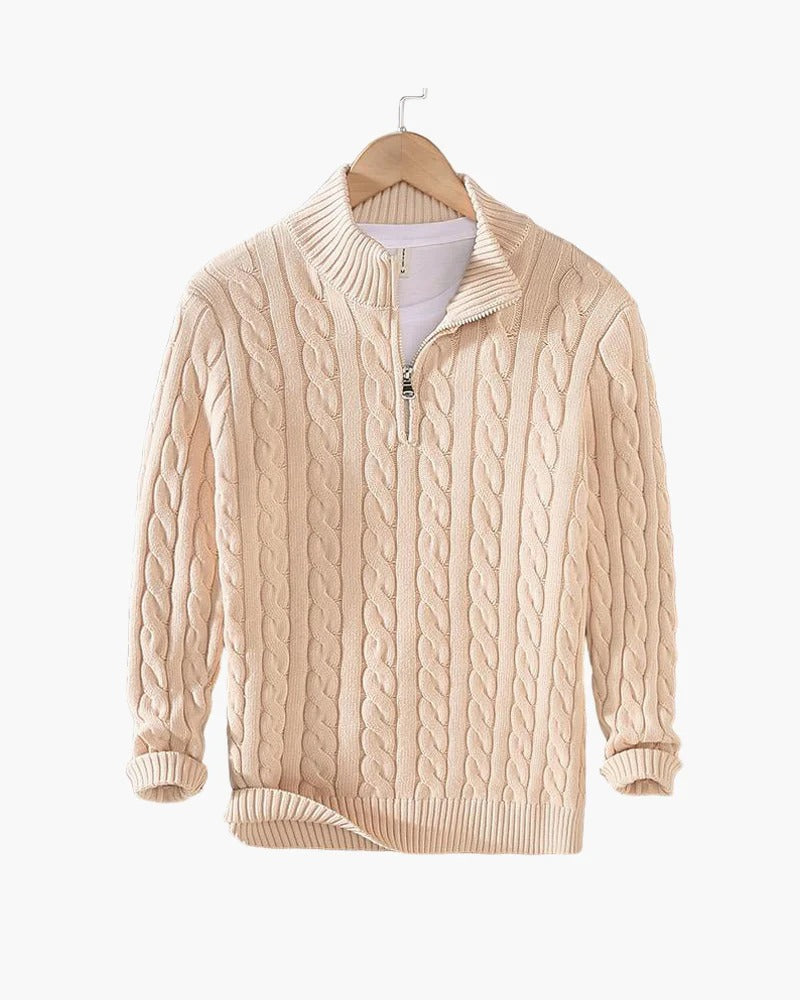 Half-Zip Cable Sweater