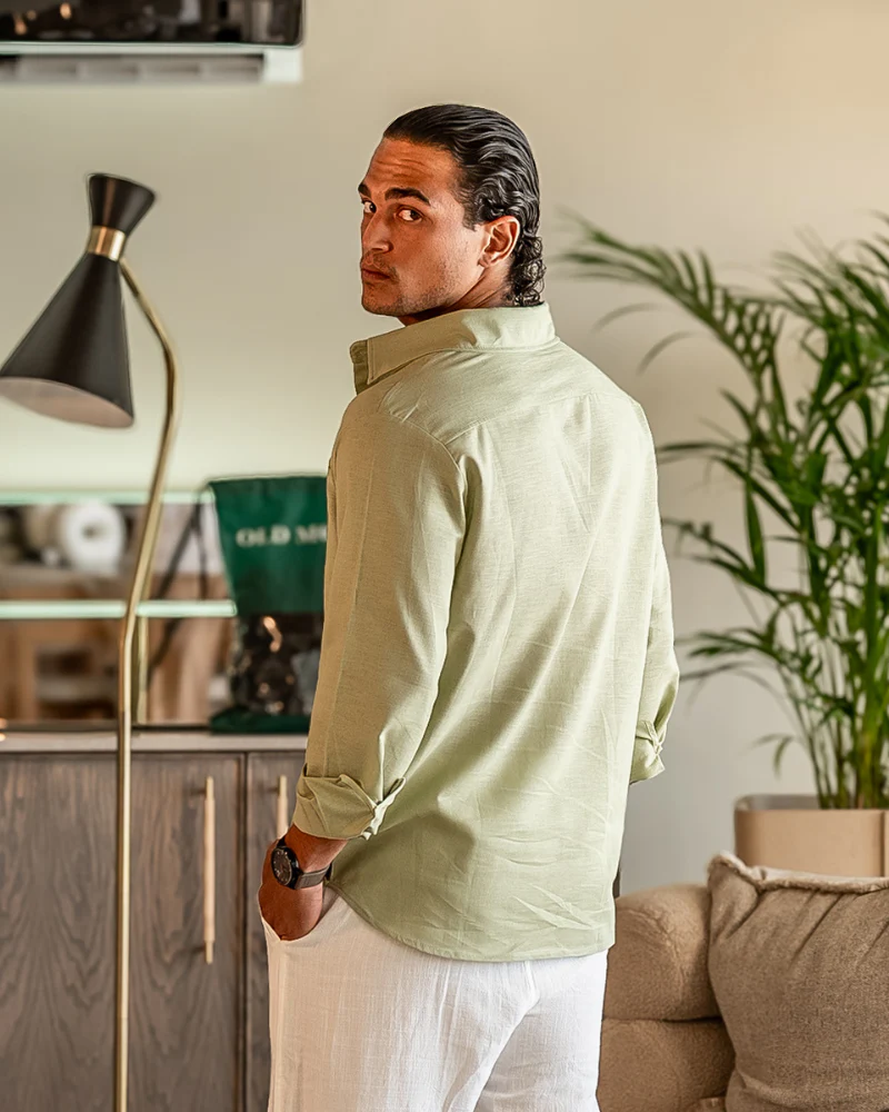Linen Breeze Shirt - Mint Green