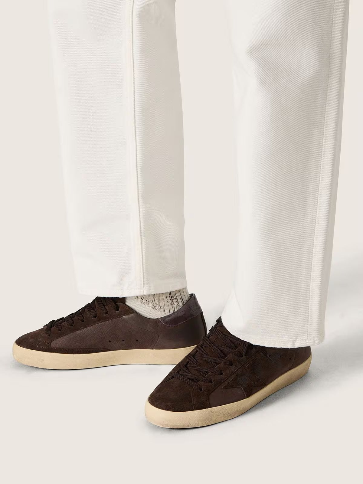 Super-Star Nubuck Suede Sneakers - Brown/Purple - detail view
