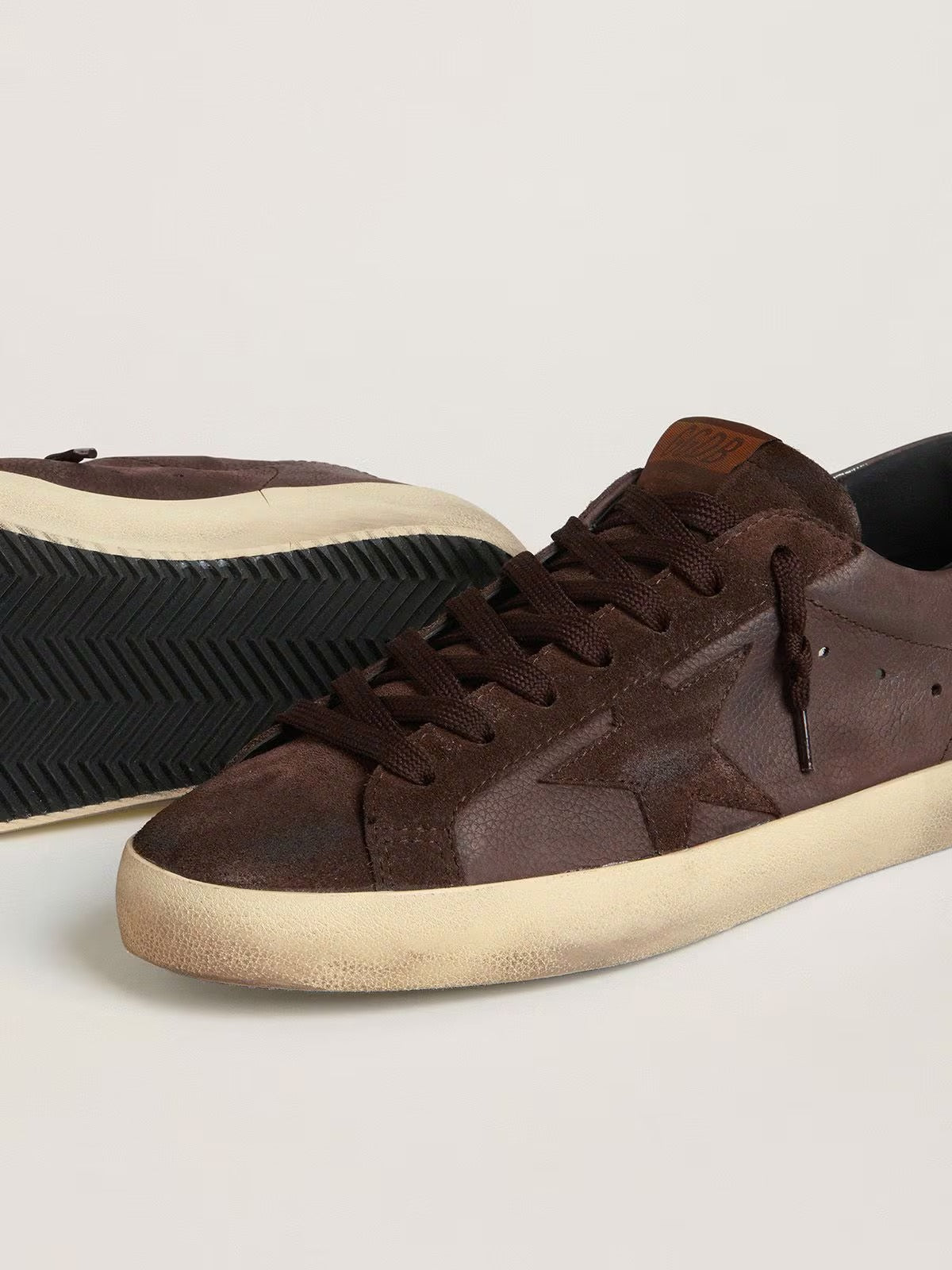 Super-Star Nubuck Suede Sneakers - Brown/Purple - side view