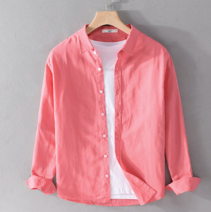 Harbor Linen Long-Sleeve Shirt - Salmon