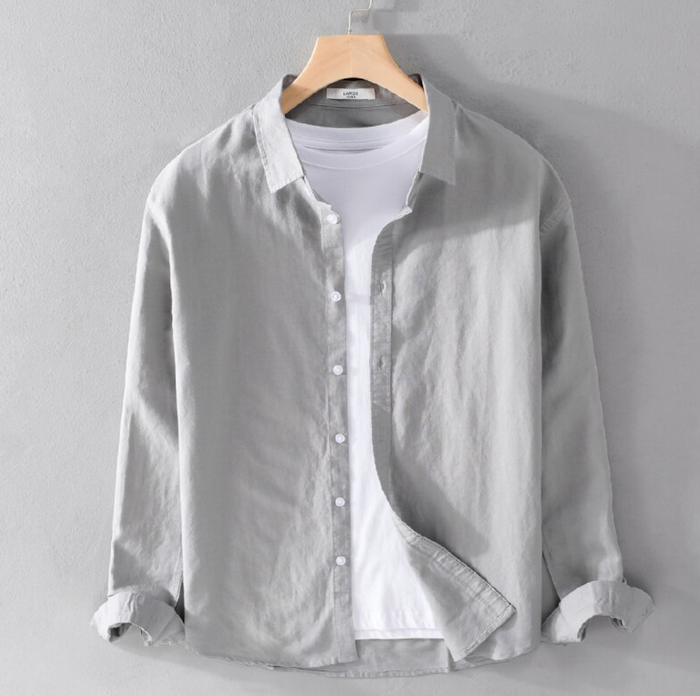 Harbor Linen Long-Sleeve Shirt - Gray