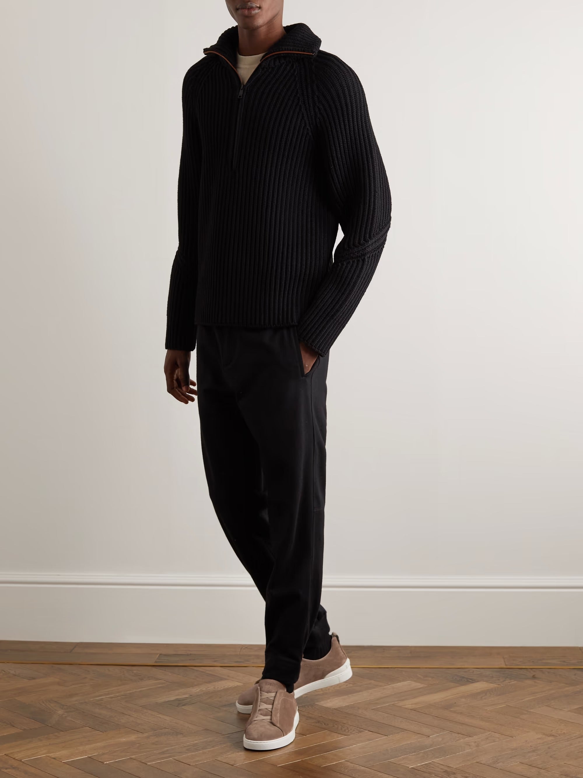 Triple Stitch Suede Slip-On Sneaker – Brown