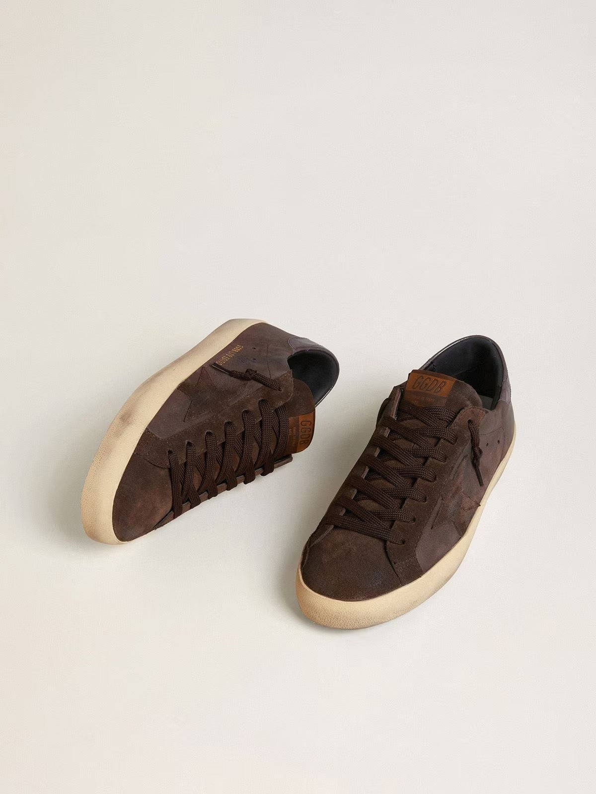 Super-Star Nubuck Suede Sneakers - Brown/Purple - material detail
