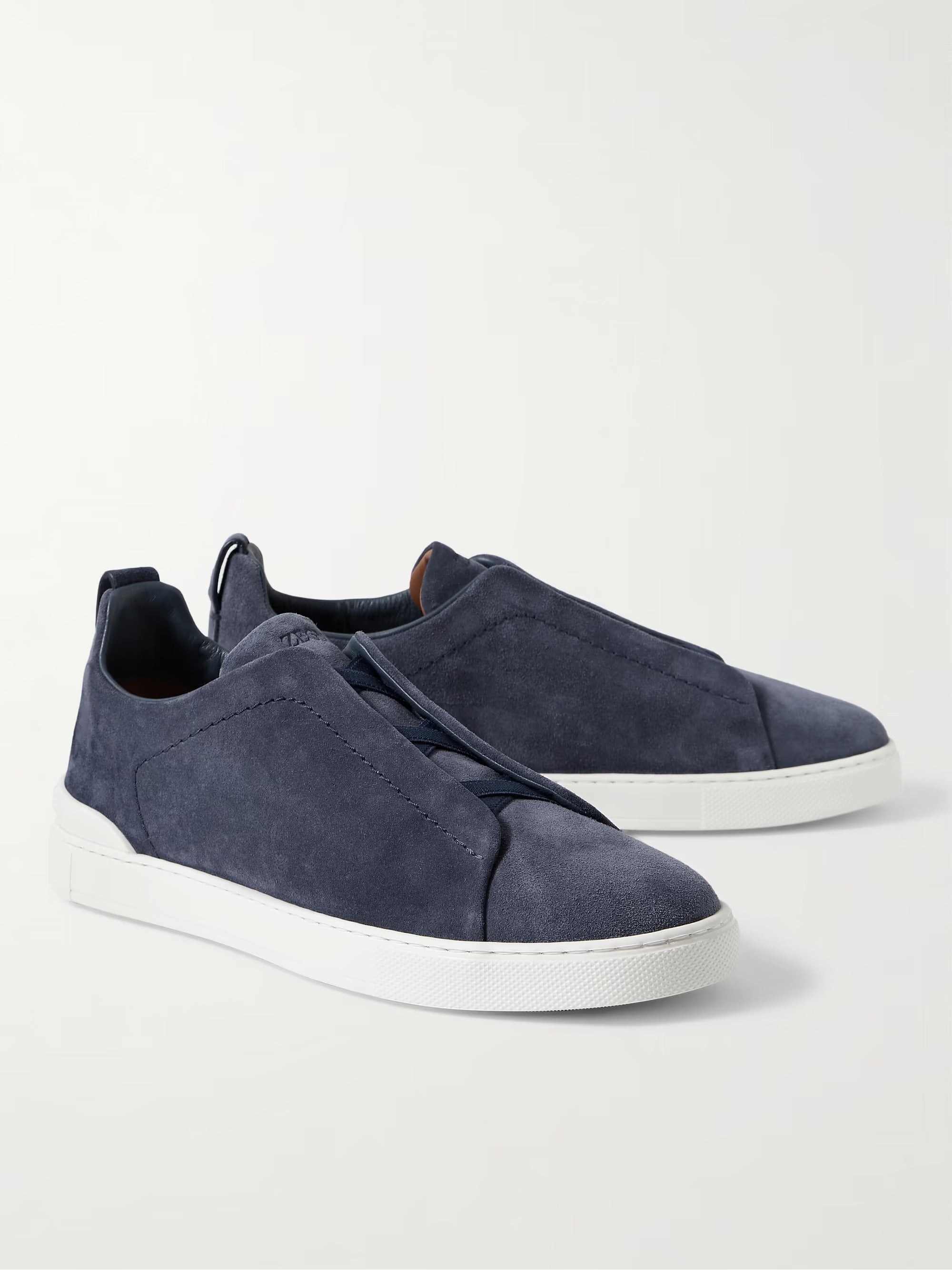 Triple Stitch Suede Slip-On Sneaker – Navy