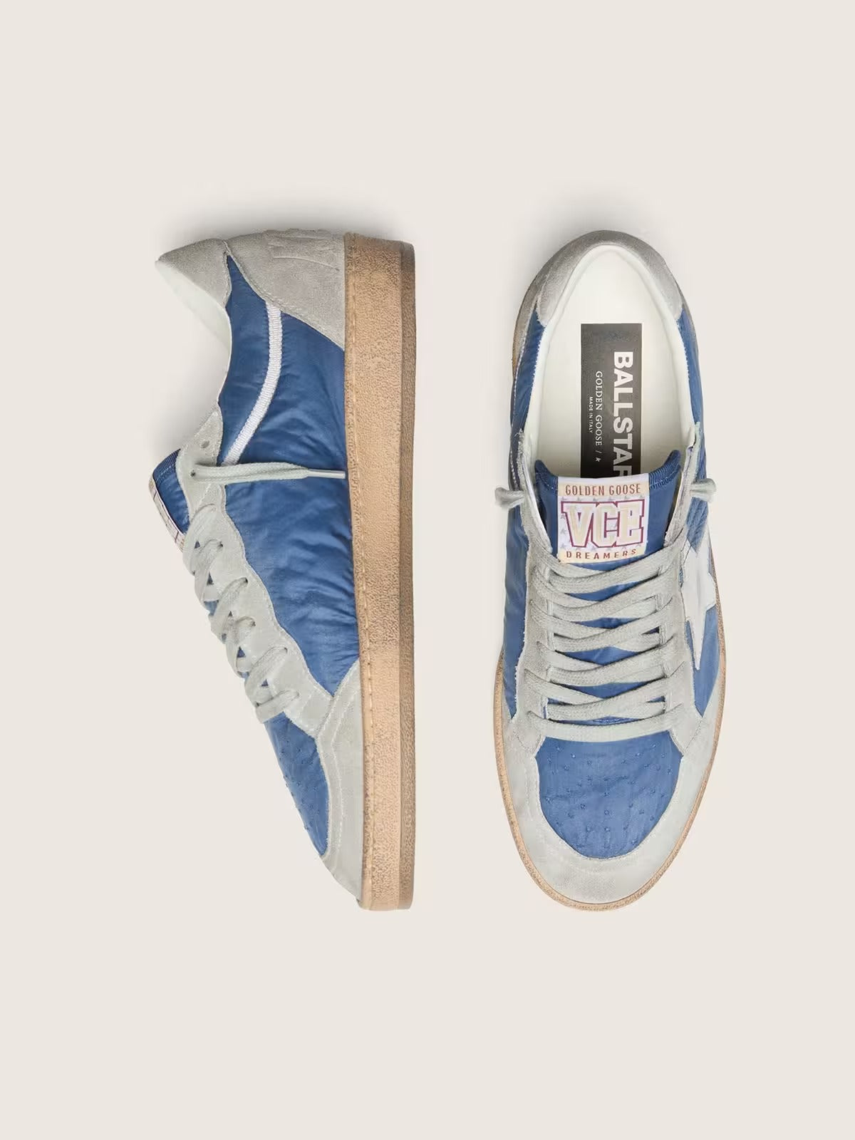 Ball Star Suede Leather Sneakers - Silver/Light Gray - back view