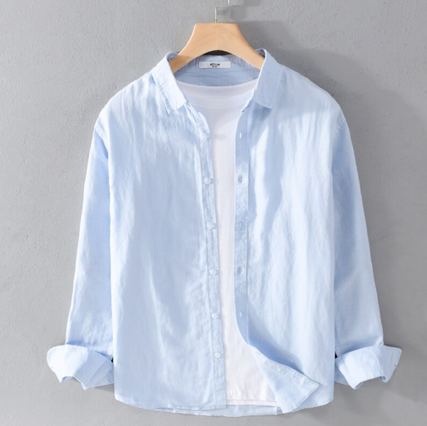 Harbor Linen Long-Sleeve Shirt/Sky Blue