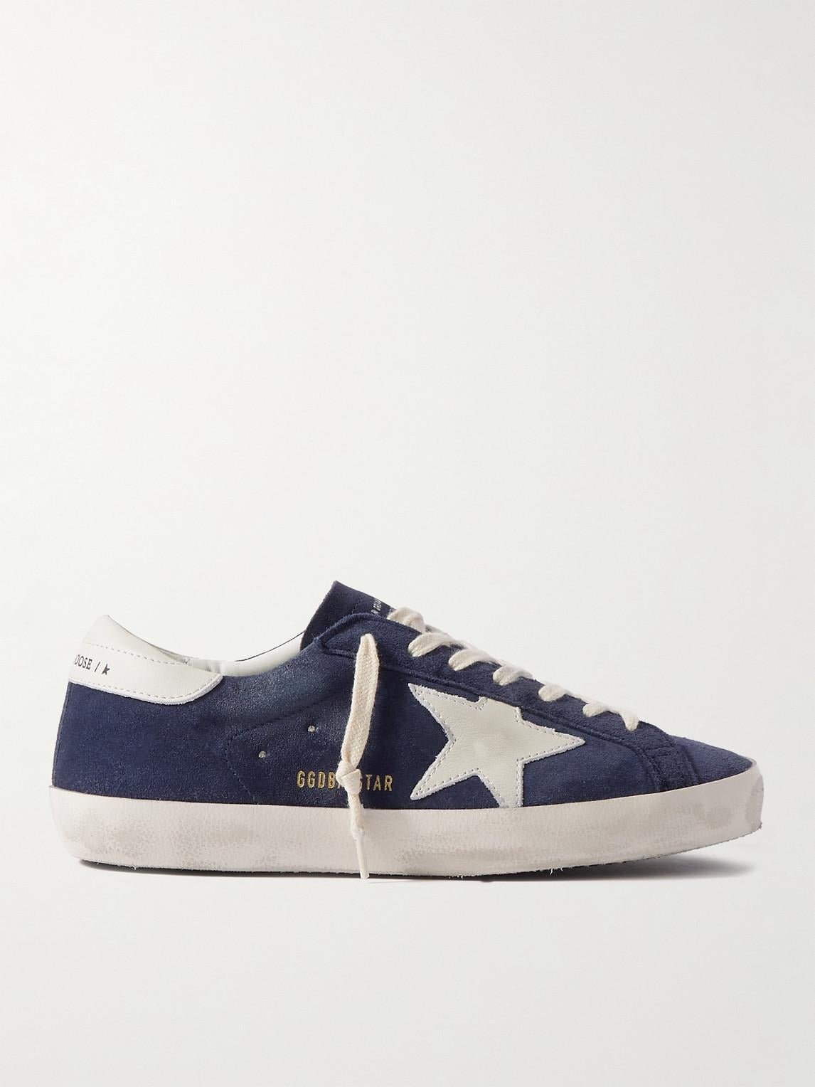 Ball Star Suede Sneakers - Blue - side profile product view