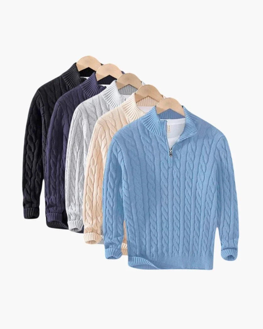 Pack of 5 - Half-Zip Cable Sweater