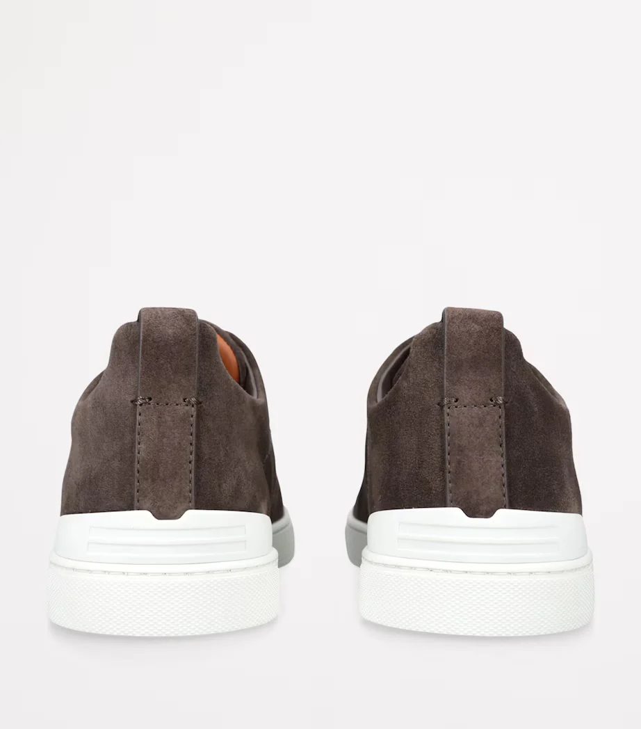 Triple Stitch Suede Sneakers - Dark Grey