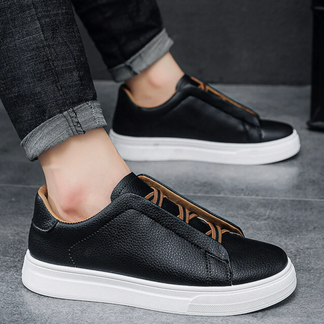 Ridgeway Leather Slip-On Sneakers - Black