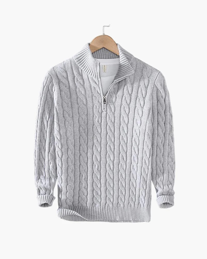 Half-Zip Cable Sweater